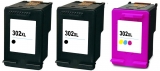 302XL kompatible Tintenpatronen schwarz/color X4D37AE 3er Set 2xBK 1XCMY